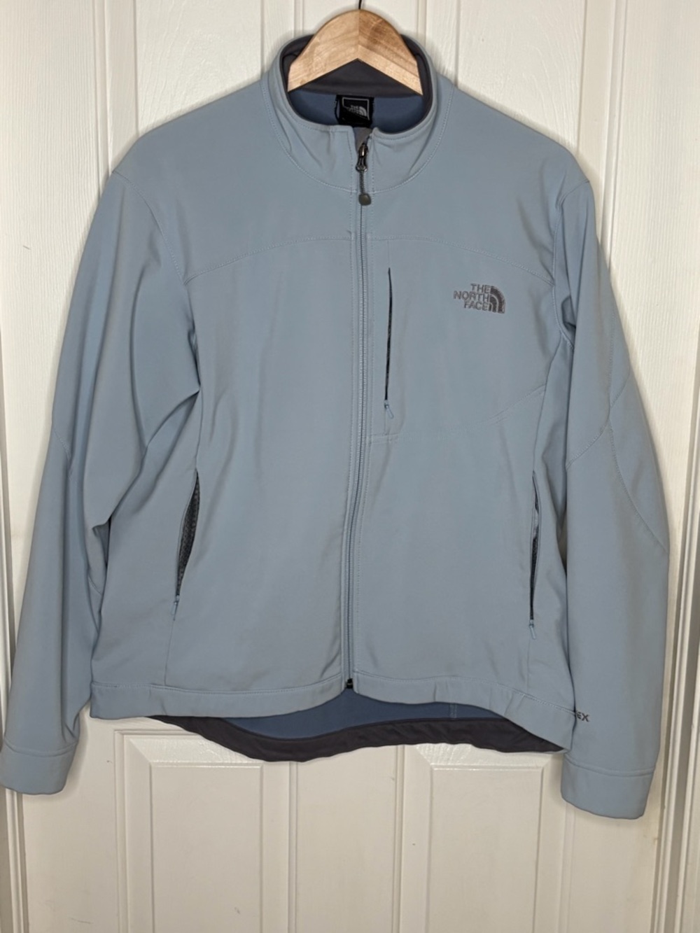 The North Face Womens XL Softshell Jacket Blue Fleece Lined Full Zip